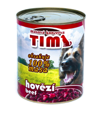 TIM 800 г - 100% смляно консервирано Говеждо месо, Говежди и Свински карантии.