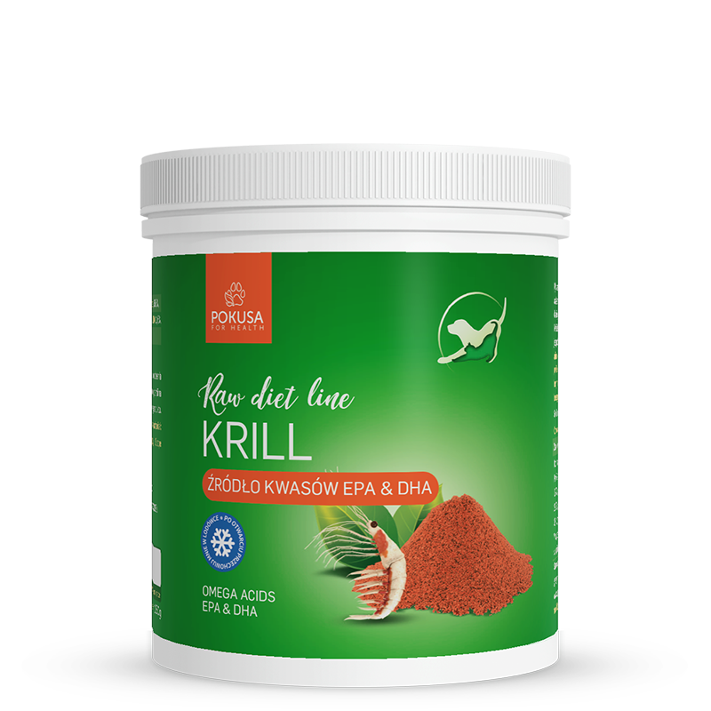 Raw Diet Line Krill 700g - източник на Омега-3, подобрява вкусовите качества на храната, подобрява състоянието на козината