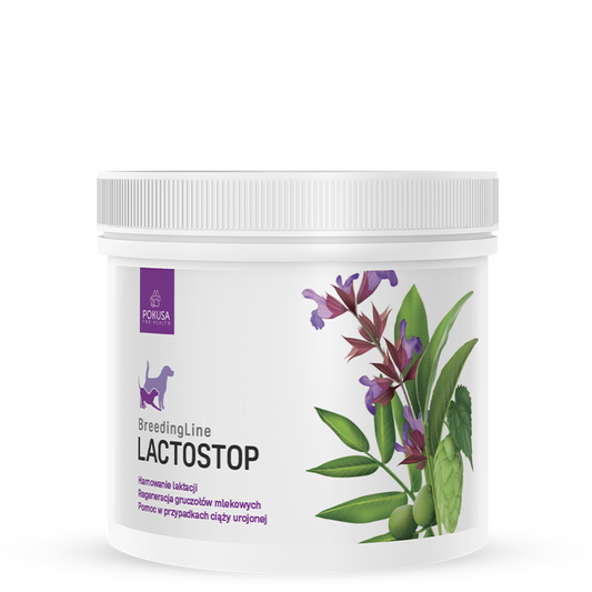 Breeding Line LactoStop 150g - подпомага потискането на лактацията, помага в случай на въображаема бременност, предпазва млечните жлези от възпаление.