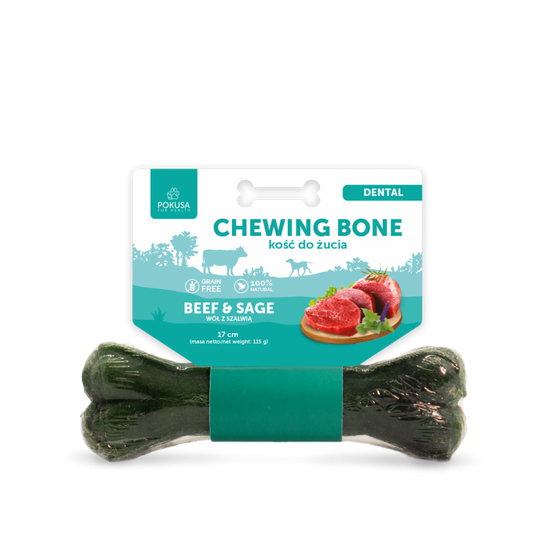 PREMIUM SELECTION CHEWING BONE DENTAL 17см - дъвчаща кост обогатена с градински чай и говежди пенис