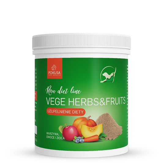 Raw Diet Line Vege Herbs & Fruits 1000g - Зеленчуци,билки и плодове - основна порция зеленчуци, плодове и билки стимулира имунната система, източник на фибри
