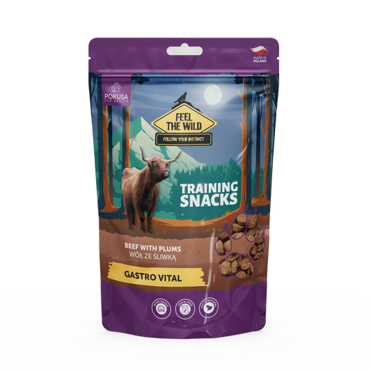 Feel the wild Gastro Vital - Натурални тренировачни наградки 200г - Вол с зеленчуци и сливи